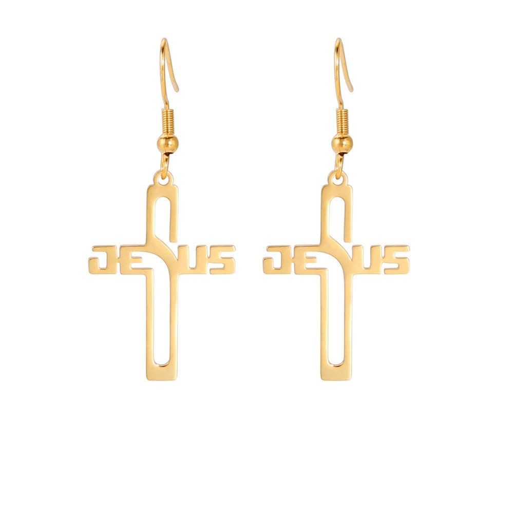 Jesus Cross Earrings – Elegant Christian Jewelry