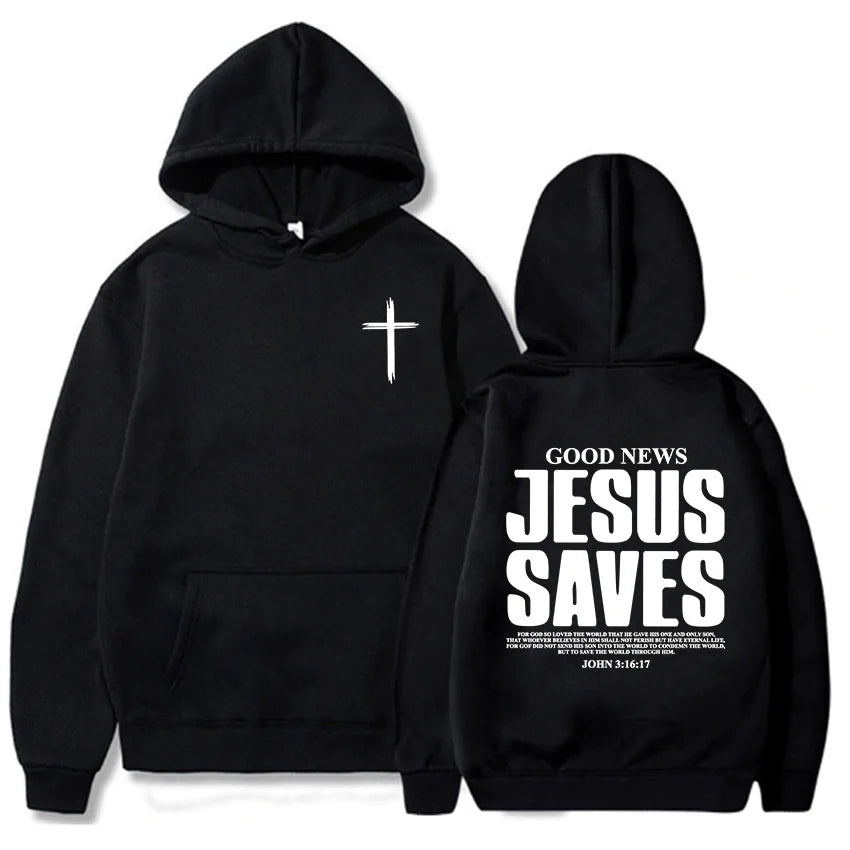 Good News Hoodie – Jesus Saves (John 3:16-17)