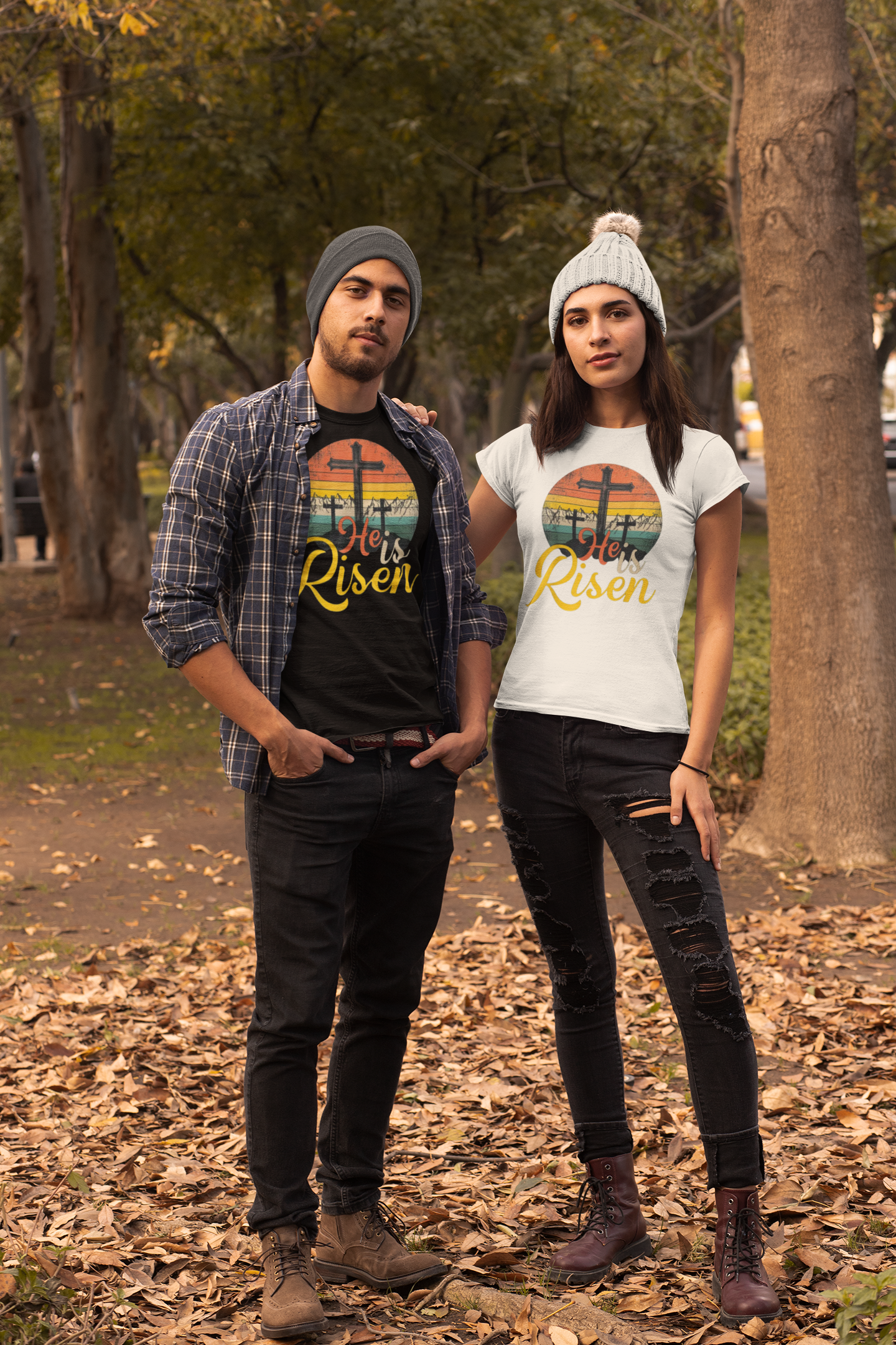 He Is Risen - Vintage Sunset Easter Tee