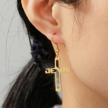 Jesus Cross Earrings – Elegant Christian Jewelry