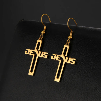 Jesus Cross Earrings – Elegant Christian Jewelry