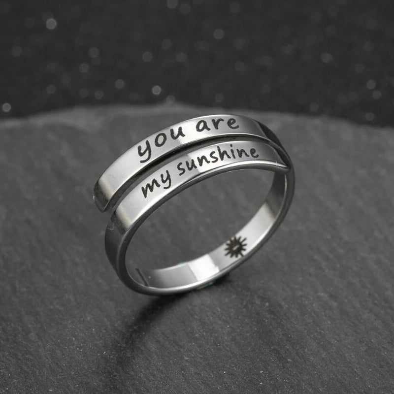 Inspirational Spiral Message Ring