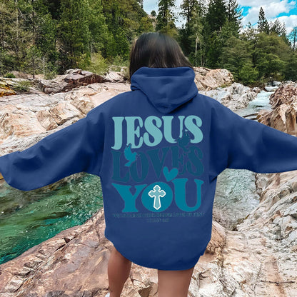 Jesus Loves You Oversized Hoodie – 1 John 4:19