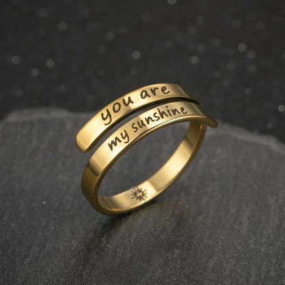 Inspirational Spiral Message Ring