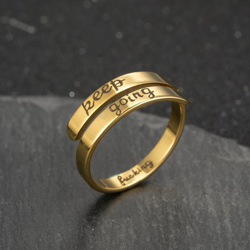 Inspirational Spiral Message Ring