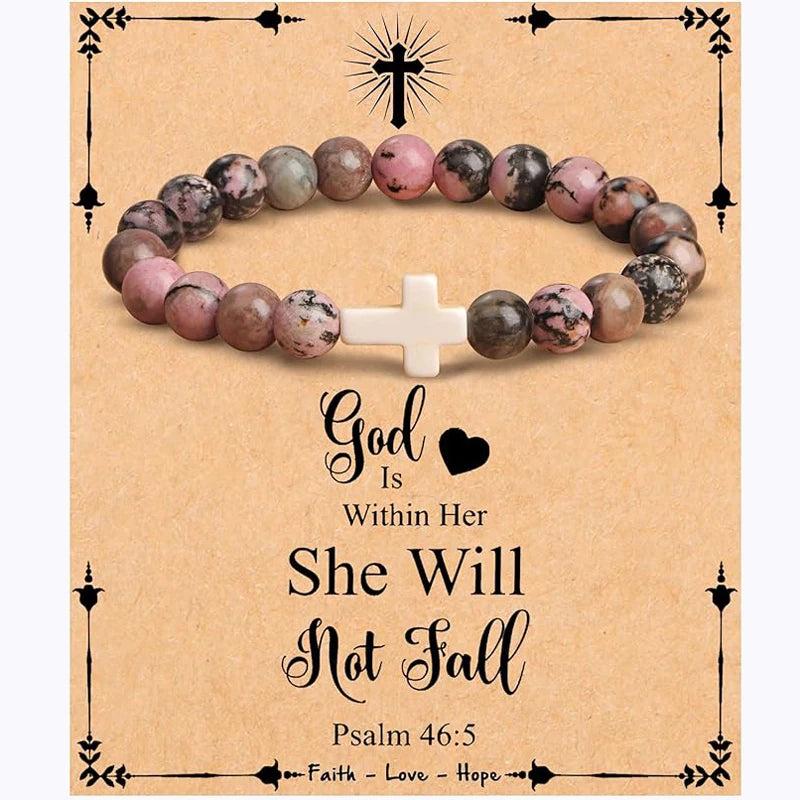 Psalm 46:5 Natural Stone Bracelet