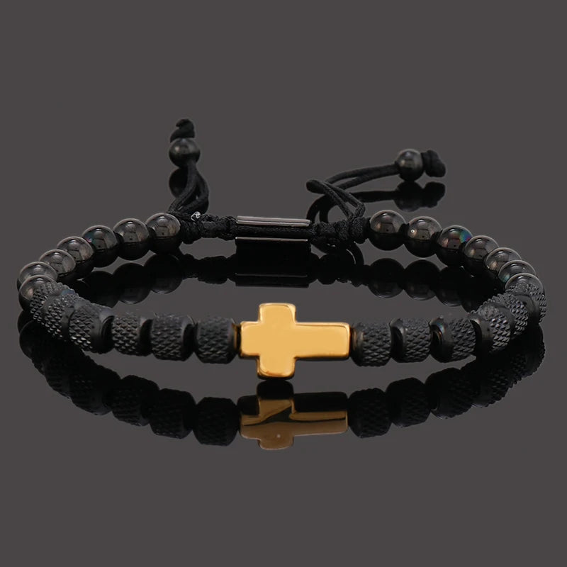 Gold Cross Beaded Bracelet – A Timeless Symbol of Faith