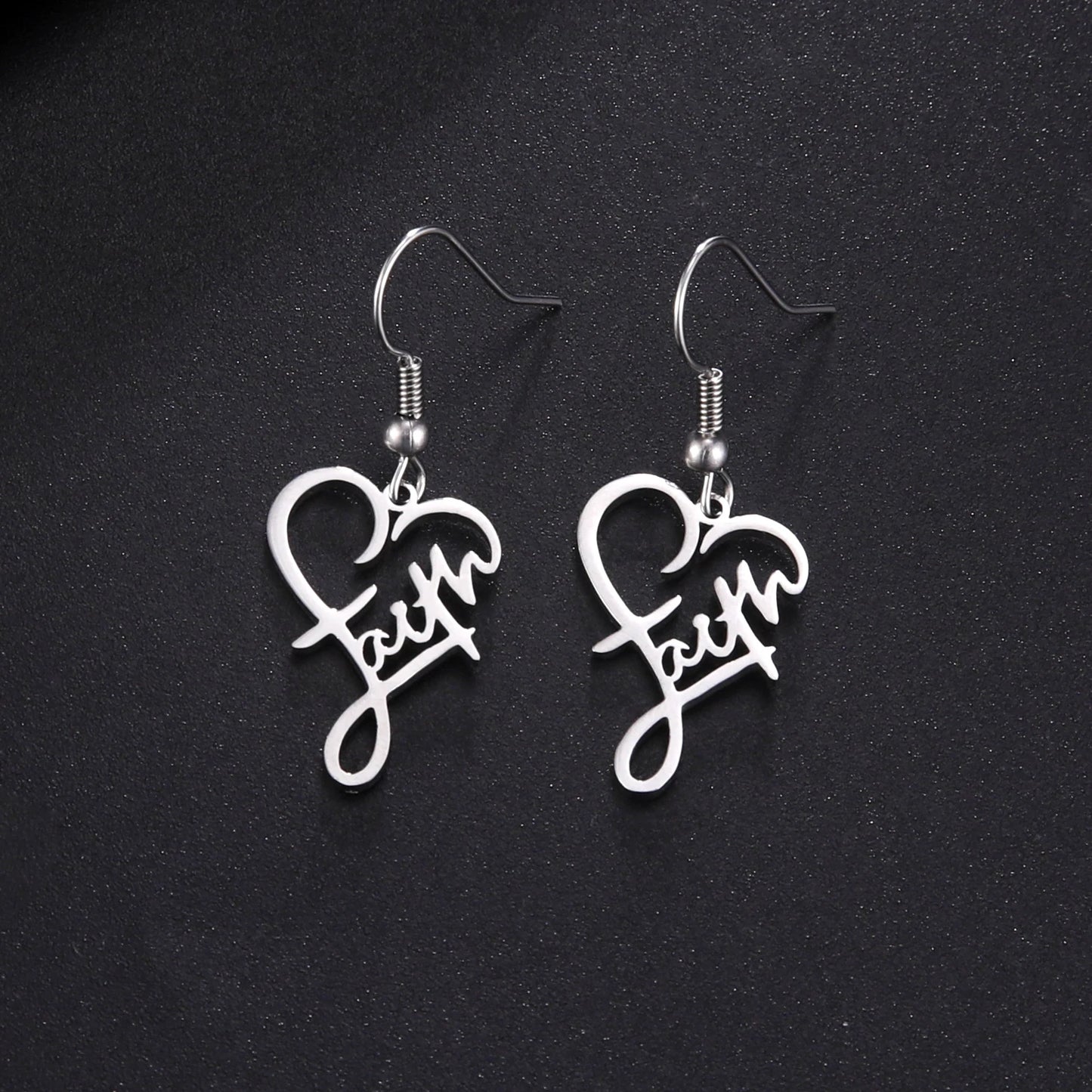 Faith Heart Earrings – Elegant & Inspirational Jewelry