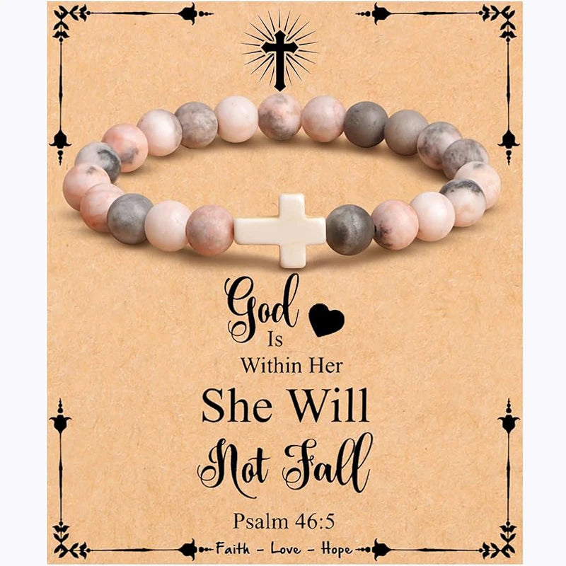 Psalm 46:5 Natural Stone Bracelet