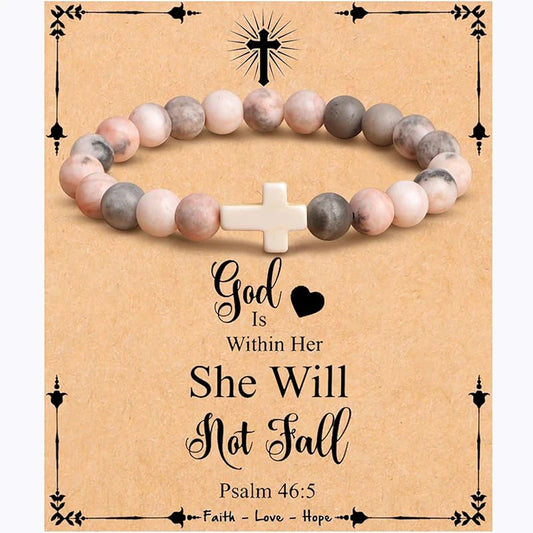 Psalm 46:5 Natural Stone Bracelet