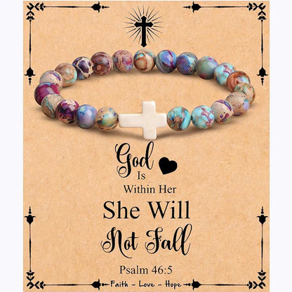 Psalm 46:5 Natural Stone Bracelet