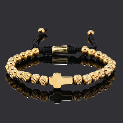 Gold Cross Beaded Bracelet – A Timeless Symbol of Faith