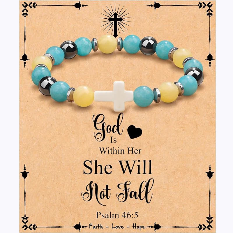 Psalm 46:5 Natural Stone Bracelet