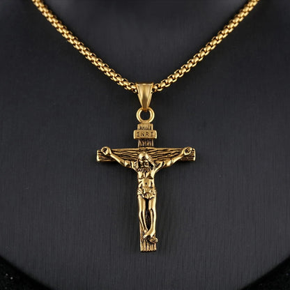 Gold & Silver Crucifix Pendant Necklace – A Timeless Symbol of Faith