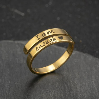 Inspirational Spiral Message Ring