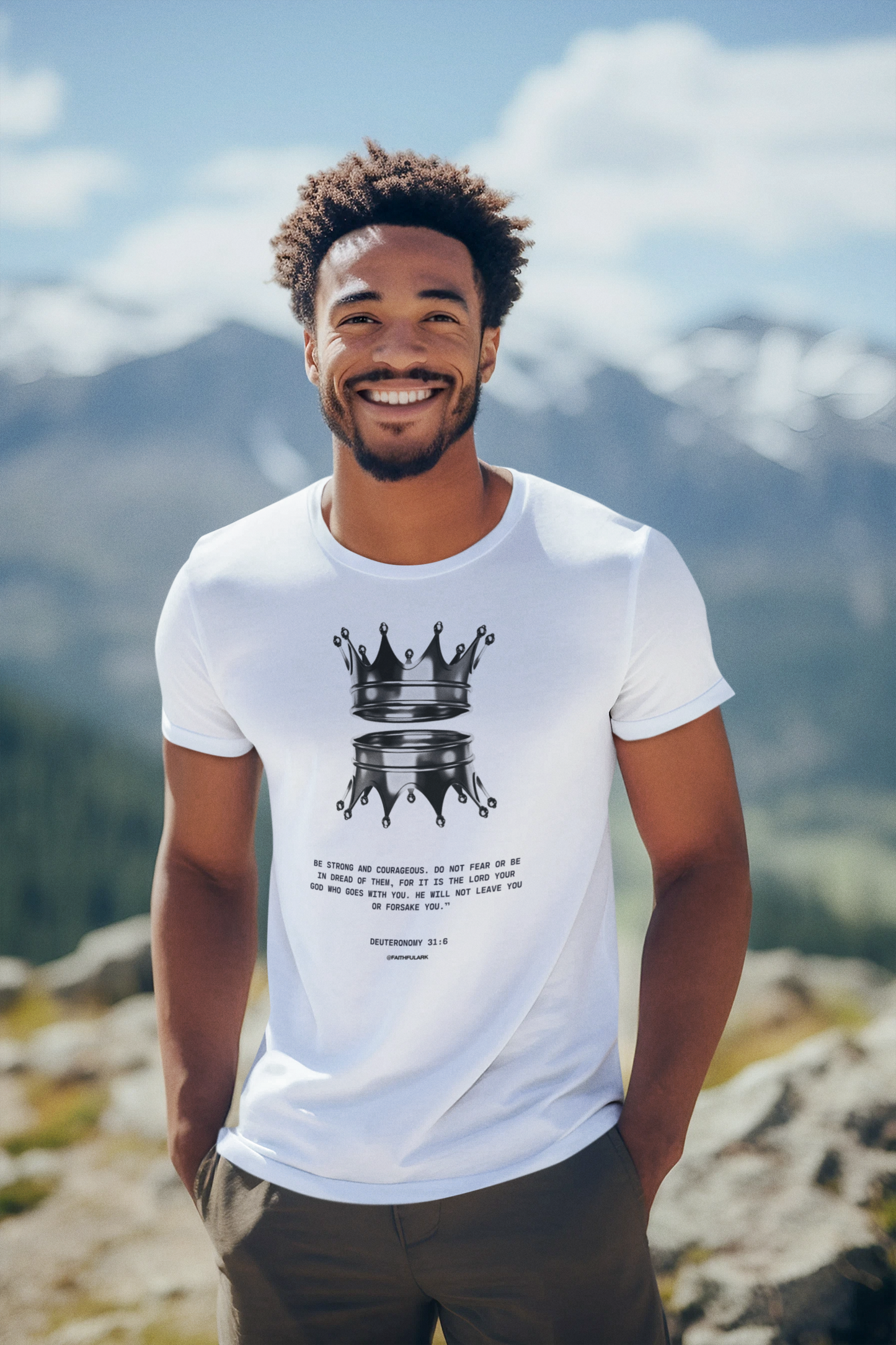 Courage & Faith T-Shirt – Deuteronomy 31:6