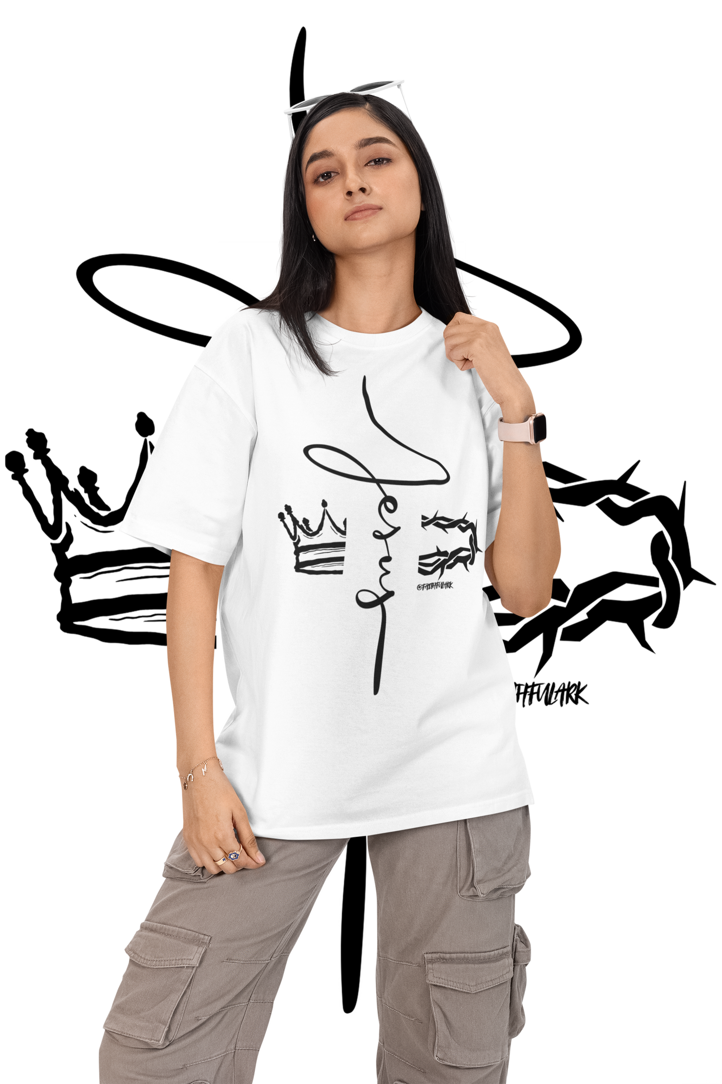 Oversized Jesus Crown Hoodie – Faithful Comfort
